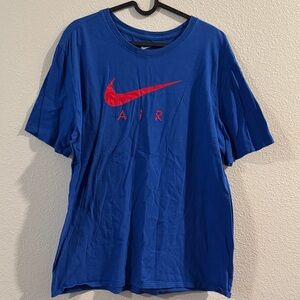 Nike Air Blue Tee with Red Swoosh